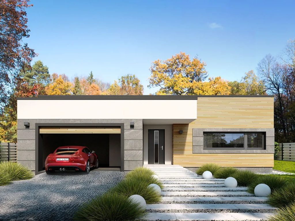 O casa pe structura de lemn,  frumoasa cu un spatiu util de 110.6 m2 cu preturi incepand de la 39100 euro.